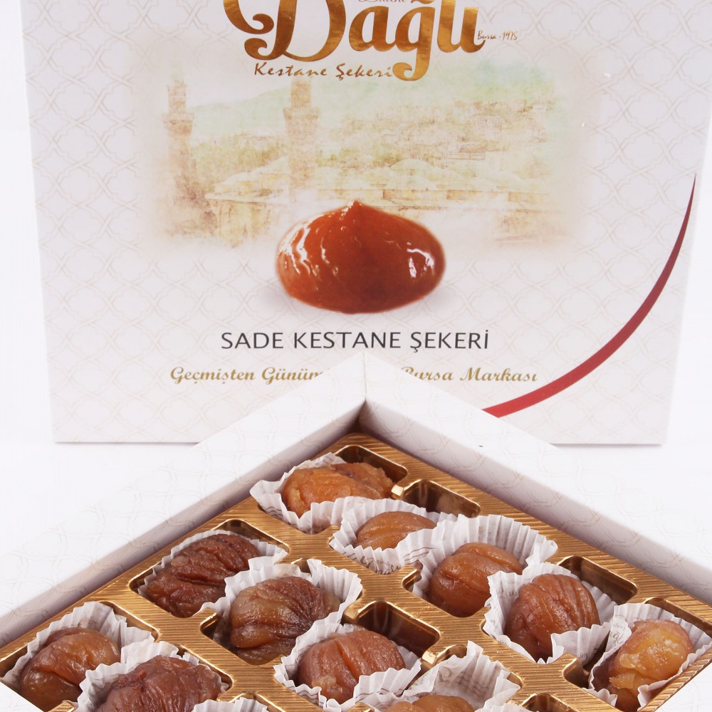 Küçük Hediyelik Kutu 15’li Sade Kestane Şekeri