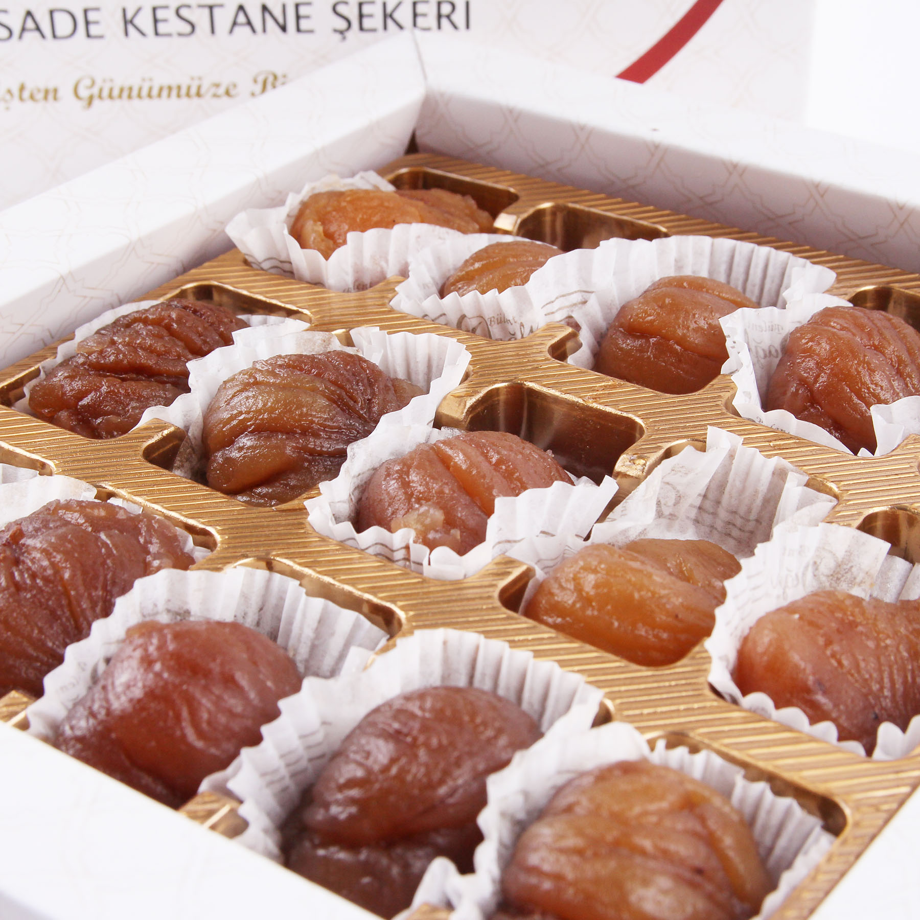 Küçük Hediyelik Kutu 15’li Sade Kestane Şekeri