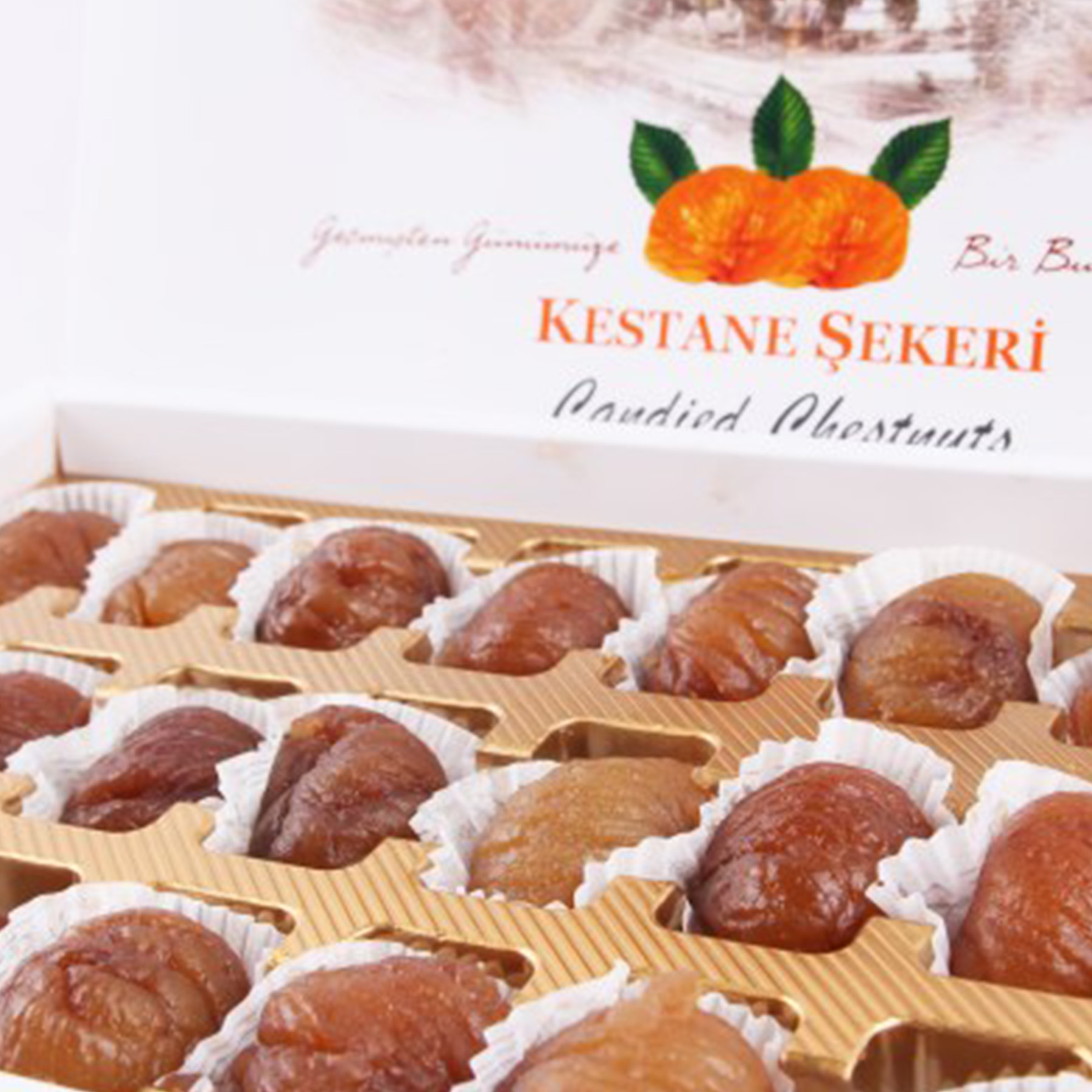 Büyük Hediyelik Kutu 24’lü Sade Kestane Şekeri